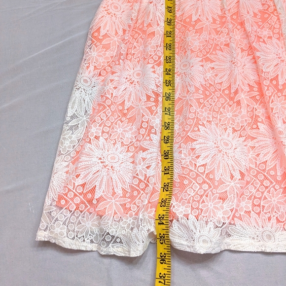 FINAL DAYS $5 Xhilaration Salmon Dress White Lace Overla - CLOSET CLOSING - Picture 7 of 11
